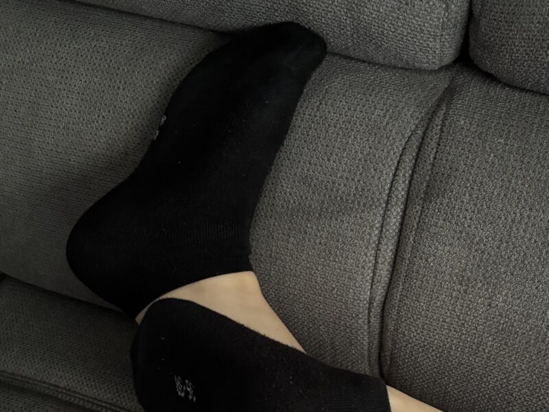 Gepflegte getragene Socken
